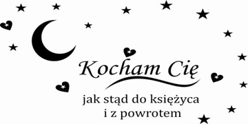 Naklejka na ścianę cyta napis Kocham cię jak stąd