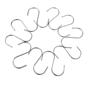 КРЮКИ СТАЛЬНЫЕ S-ОБРАЗНЫЕ 10 ШТ, НЕржавеющие, РАЗМЕР L