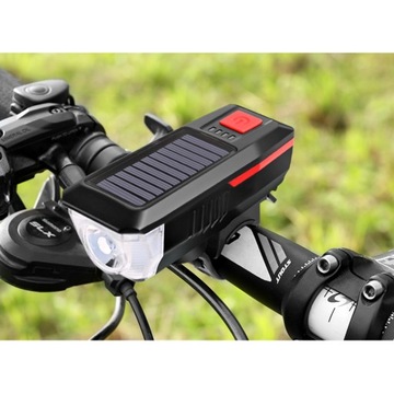 КОМПЛЕКТ СВЕТОДИОДНЫХ ВЕЛОСИПЕДНЫХ ФАР, СОЛНЕЧНАЯ ЗАРЯДКА, ВОДОНЕПРОНИЦАЕМЫЙ, 120 ДБ