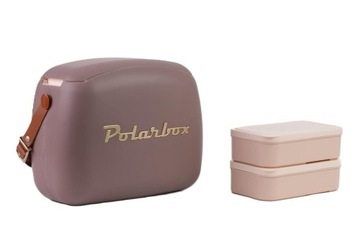 Lunch box POLARBOX lodówka turystyczna mauve + brąz 6L