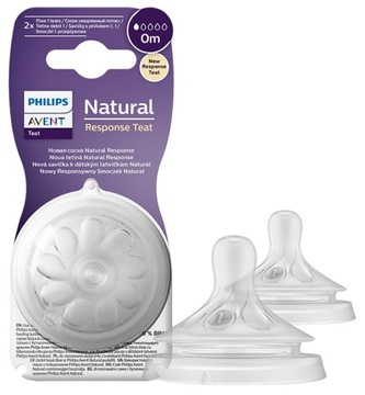 AVENT 2x SMOCZEK NATURAL 3 RESPONSE 0M WSPIERA AKTYWNE SSANIE PRZEZ DZIECKO
