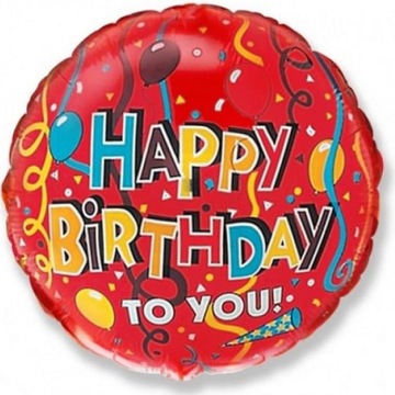 Balon foliowy 45cm - Happy Birthday