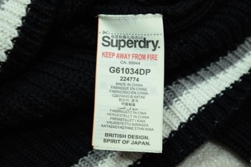 SUPERDRY VARSITY Wyjątkowy Męski Sweter Bawełna Logo S 1 OKAZJA