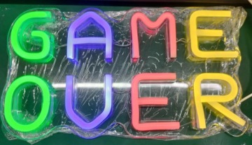 GAME OVER НЕОНОВЫЕ СВЕТОДИОДНЫЕ НАСТЕННЫЕ USB ЦВЕТНЫЕ ДЛЯ УКРАШЕНИЯ КОМНАТЫ ГЕЙМЕРОВ