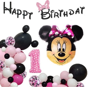 BALONY zestaw 1 urodziny ROCZEK MYSZKA MINI MINNIE