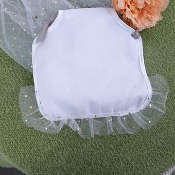 Siodło z kurczaka z koronkowymi falbankami Fartuch Biały