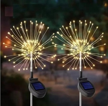 2 шт. уличная солнечная садовая лампа с приводом от одуванчика фейерверк 150 светодиодов