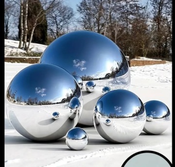 ДЕКОРАТИВНЫЕ ЗЕРКАЛЬНЫЕ ШАРЫ ИЗ НЕРЖАВЕЮЩЕЙ СТАЛИ ДЛЯ УКРАШЕНИЯ САДА 5ШТ!