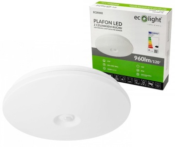 PLAFON LAMPA LED Z CZUJNIKIEM RUCHU 12W 960lm IP44