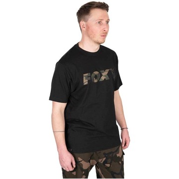 Koszulka Wędkarska T-Shirt Fox Black Camo Logo r. L
