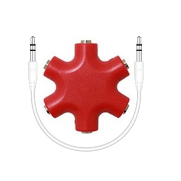 3.5mm Earphone Audio Splitter 1 Male to 1 2 3 4 5 Female Cable 5 Way Port