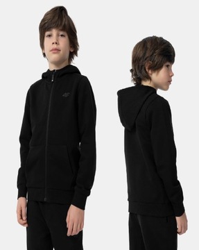 4F BLUZA CHŁOPIĘCA DRESOWA SPORTOWA Z KAPTUREM ROZPINANA