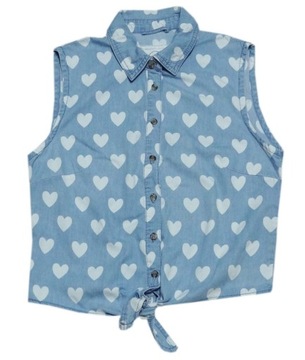 DENIM koszula bez rękawów bluzka 158-164 36 S
