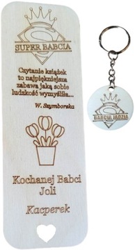 Dzień Babci i Dziadka Zakładka+Brelok SUPER Babcia