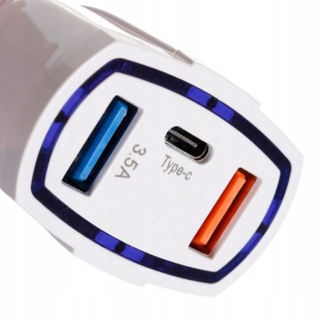 Адаптер зарядного устройства для прикуривателя QC 3.0 3x USB USB-C