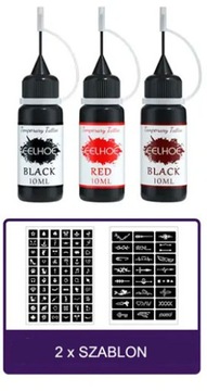 Набор для изготовления моющихся татуировок 3 цвета + шаблоны