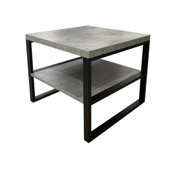Ława stolik z półką loft 60 cm metalowe nogi beton
