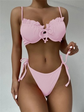 5 Colors New Push Up Bikini Underwire Ruffled Swim