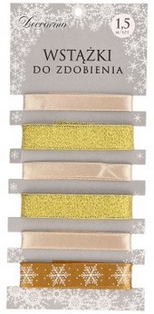 WSTĄŻKA MATERIAŁOWA TAŚMA do ZDOBIENIA 1,5m ŚWIĘTA