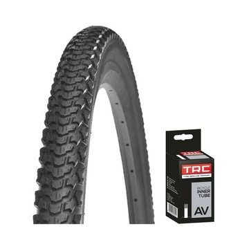 Opona rowerowa 28 + dętka wentyl samochodowy 700x40 42-622 zestaw do roweru