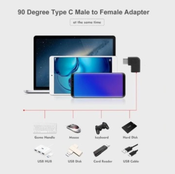 Угловой адаптер USB C для кабеля USB-C ТИП ТИП-C