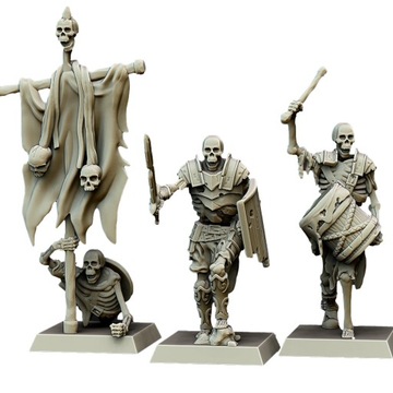 Skeleton Command Group 1 - Highlands Miniatures