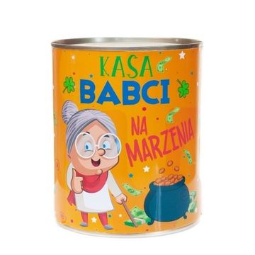Pamiątkowy Prezent Skarbonka od Wnuków dla Kobiety, Prezent na Dzień Babci