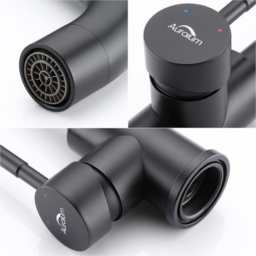 INOX Смеситель для умывальника Смеситель поворотный 360° Черный