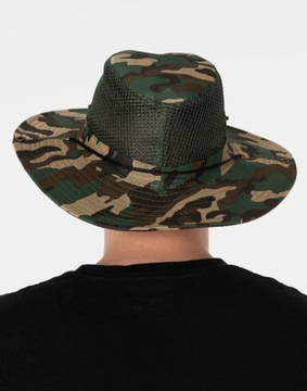 kapelusz wędkarski kowbojski z siateczką przewiew