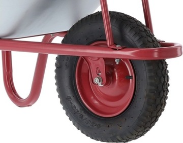 Оцинкованная садовая тачка прочная с металлической колесной рамой 120 л.