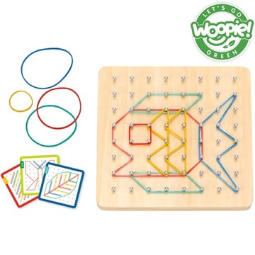 Деревянный пазл МОНТЕССОРИ с резинками, 83 детали.