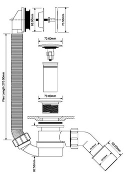 Сифон для ванны McAlpine черный клик-клак