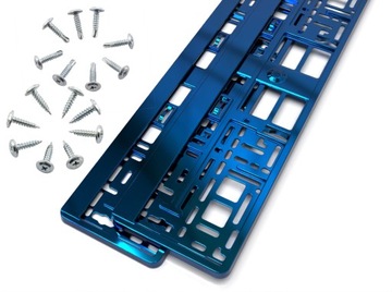 2 X RAMKA POD TABLICE REJESTRACYJNE NIEBIESKA + 2 kpl. wkrętów GRATIS!