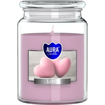 PARAFINOWA Świeca ŚWIECZKA ZAPACHOWA w SZKLE 100H 500G BISPOL LOVE
