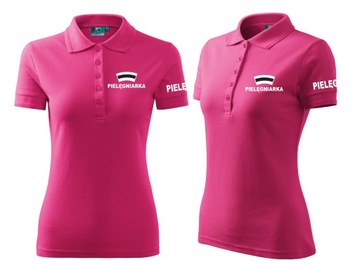 damska koszulka polo PIELĘGNIARKA czepek XL