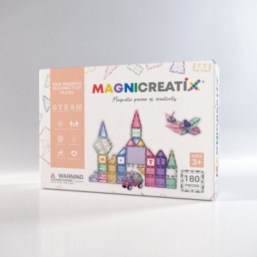 Stavebnice s Abecedou A Čísly Steam Pastel 180 el. Magnicreatix