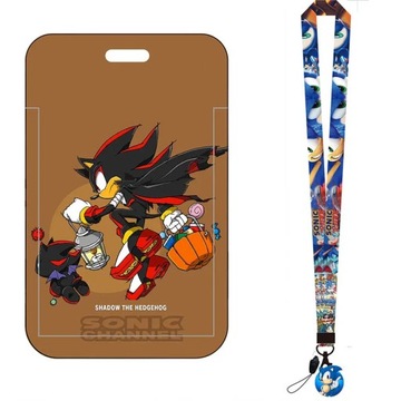 Cartoon Sonic Lanyard Credit Card ID Holder Bag Student Women Boys Travel