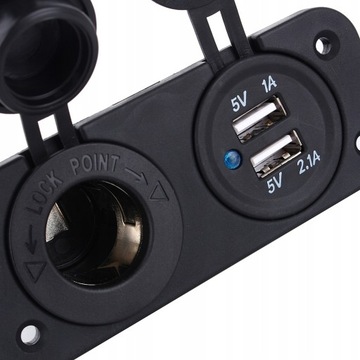 USB ЗАРЯДНОЕ УСТРОЙСТВО 5В 2.1А/1А ГЕРМЕТИЧНАЯ РОЗЕТКА 12В