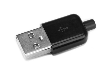 Wtyczka WTYK USB A 2.0 CZARNY na przewód