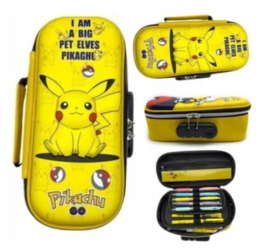 Piórnik Etuii Rozkładany Pojemny Pikachu Pokemon Nadruk Efekt 3D Wielkanoc