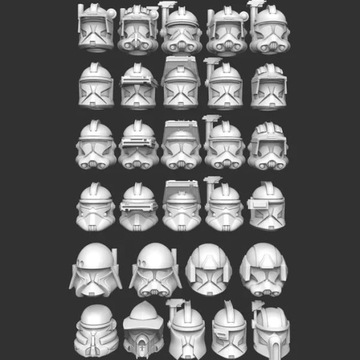 Clone Helmet Pack model pasuje do gry StarWars Legion