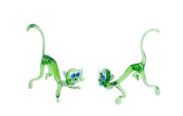 КРАСИВАЯ, БОЛЬШАЯ СТЕКЛЯННАЯ ФИГУРКА/КОТ/КОТЕНОК/РУЧНАЯ РАБОТА