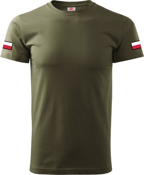 Koszulka wojskowa t-shirt wojskowy z flagami XL