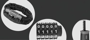 ВЕЛОСИПЕДНЫЙ ЗАМОК ДЛЯ ВЕЛОСИПЕДА ВЕЛОСИПЕДНЫЙ ЗАМОК С КОДОВОЙ ЦЕПЬЮ 90см