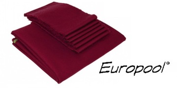 Sukno bilardowe Europool 45 - zestaw na stół 8 ft - k. burgund
