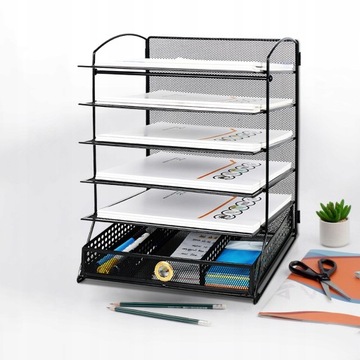 Практичный и элегантный органайзер для документов, сортировщик, 5 полок + ящик.