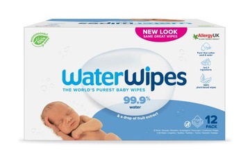 12 влажных салфеток WaterWipes BIO, 60 шт.