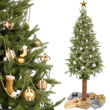 CHOINKA NA PNIU SZTUCZNA 180 cm JAK ŻYWA GĘSTA ŚWIERK PE ZIELONA STABILNA