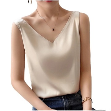 ELEGANCKA BLUZKA KOSZULKA NA RAMIĄCZKACH LUŹNA TOP, S