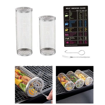 Rolling Grill Basket Camping BBQ small and large